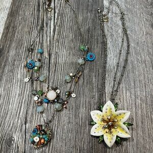 2 of Floral Pendant Necklace Multicolor Accents Betsey Johnson flower jewelry